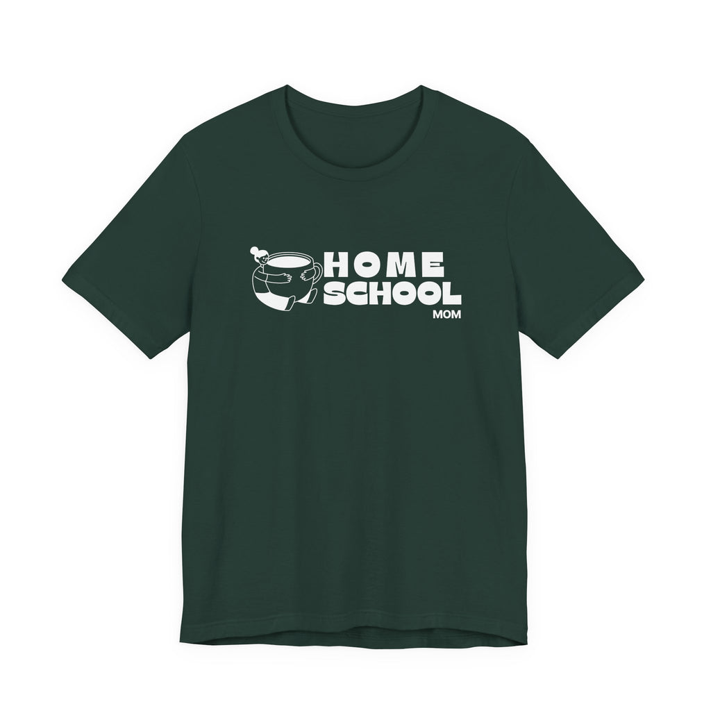 Homeschool Mom with Coffee Mug Tshirt