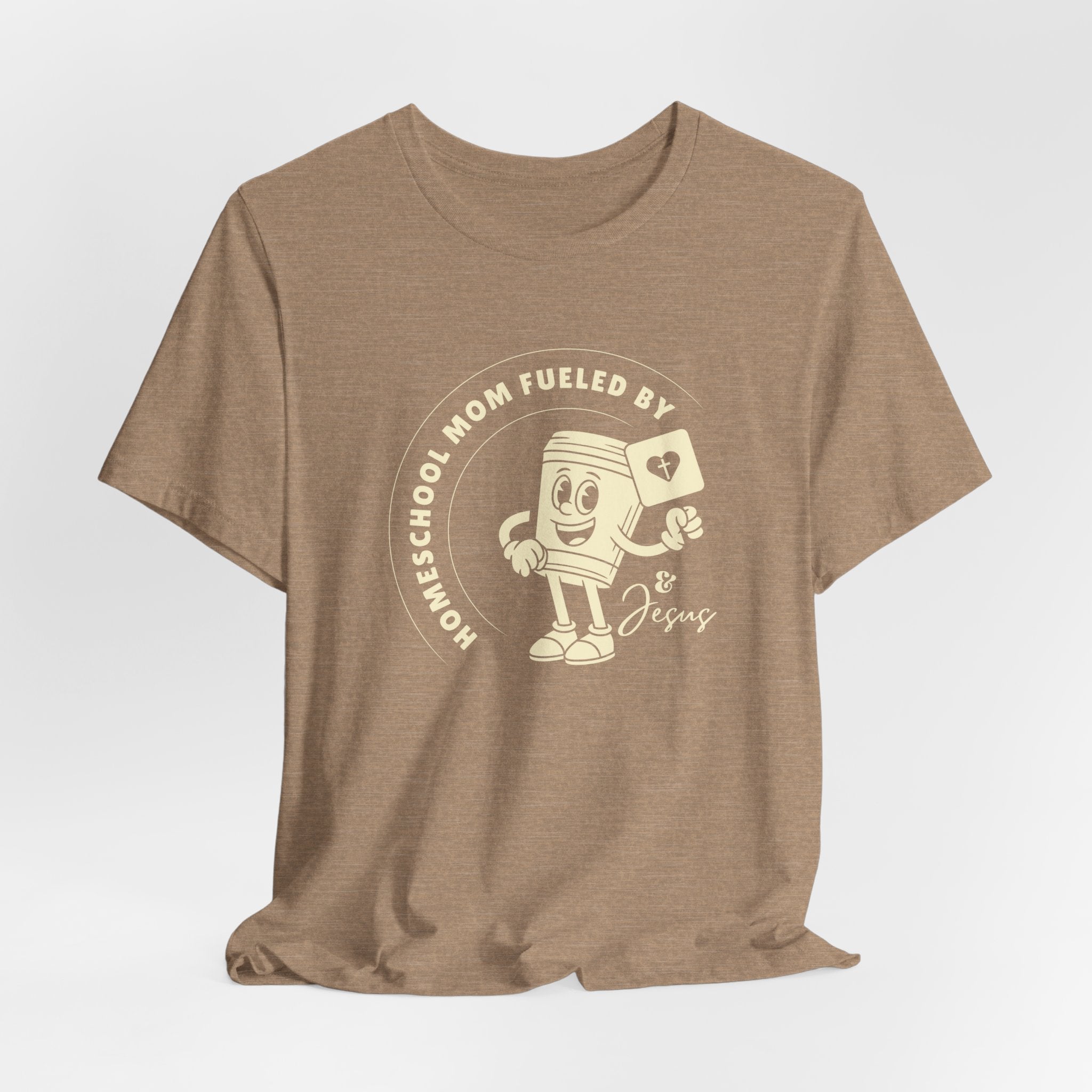 Homeschool Mom: Fueled by coffee (cup) and Jesus T-shirt