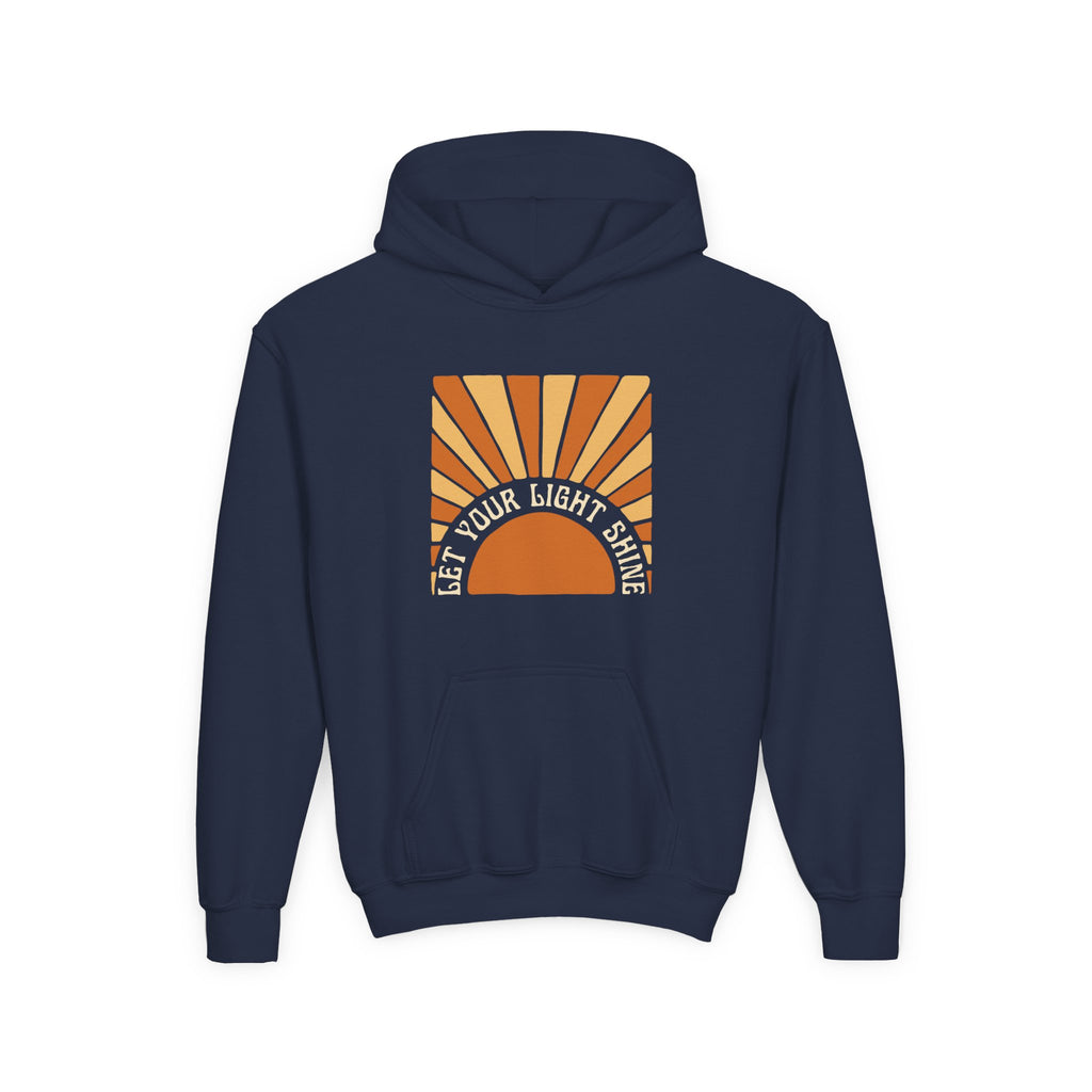 Youth Hoodie - "Let Your Light Shine" Retro Sun Graphic