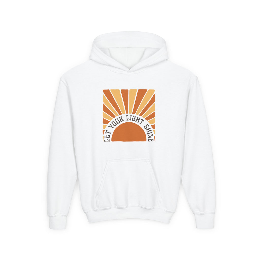 Youth Hoodie - "Let Your Light Shine" Retro Sun Graphic