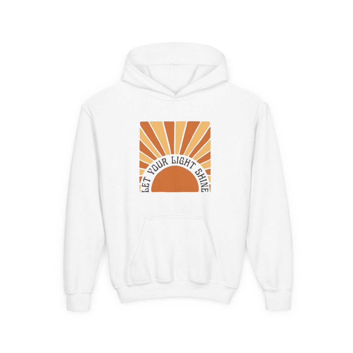 Youth Hoodie - "Let Your Light Shine" Retro Sun Graphic
