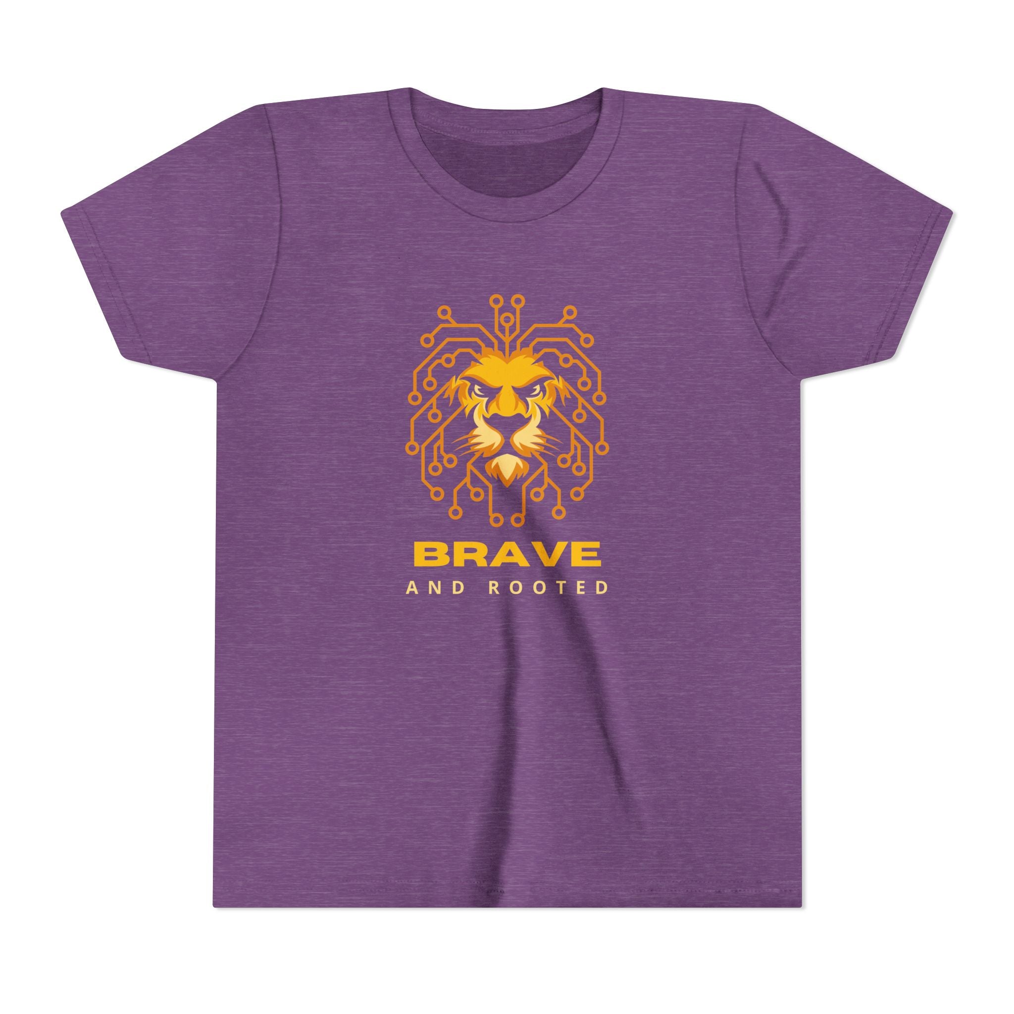 Youth Tee — Brave & Rooted Geometric Lion Shirt