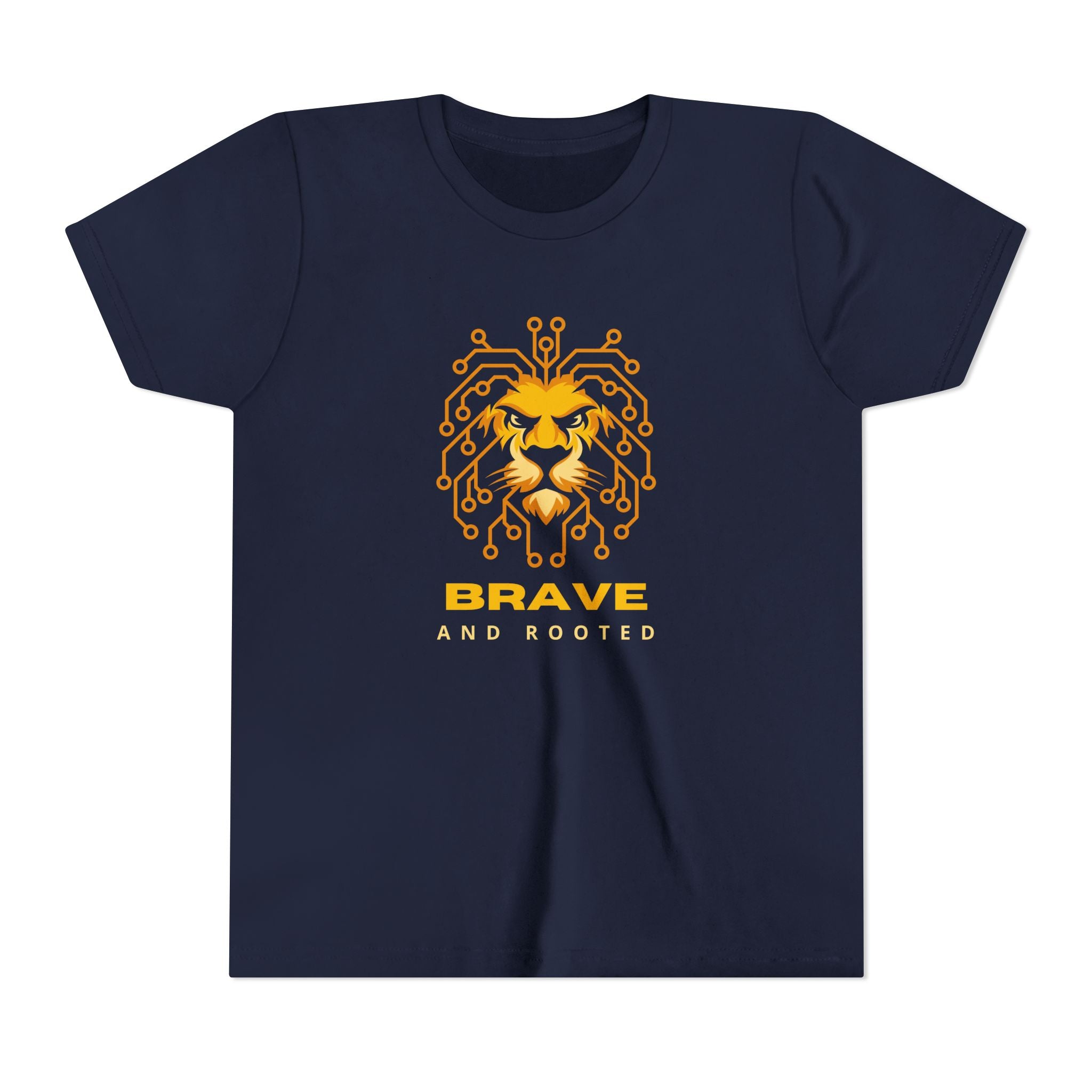 Youth Tee — Brave & Rooted Geometric Lion Shirt