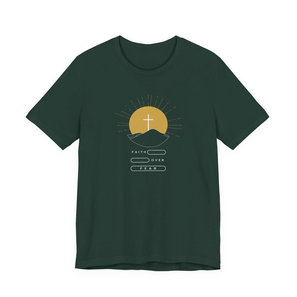 Faith Over Fear Mountain Sunrise Tshirt