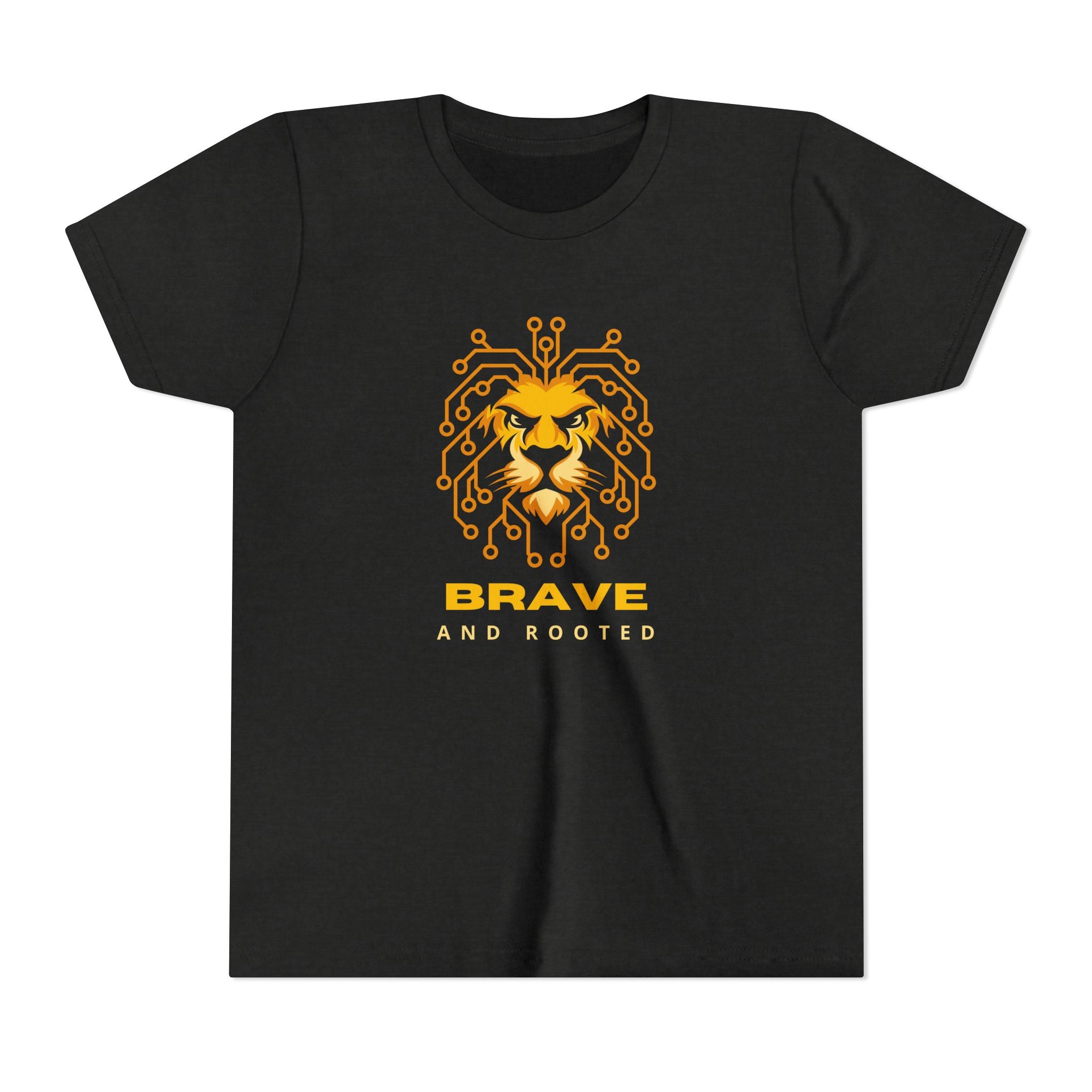 Youth Tee — Brave & Rooted Geometric Lion Shirt