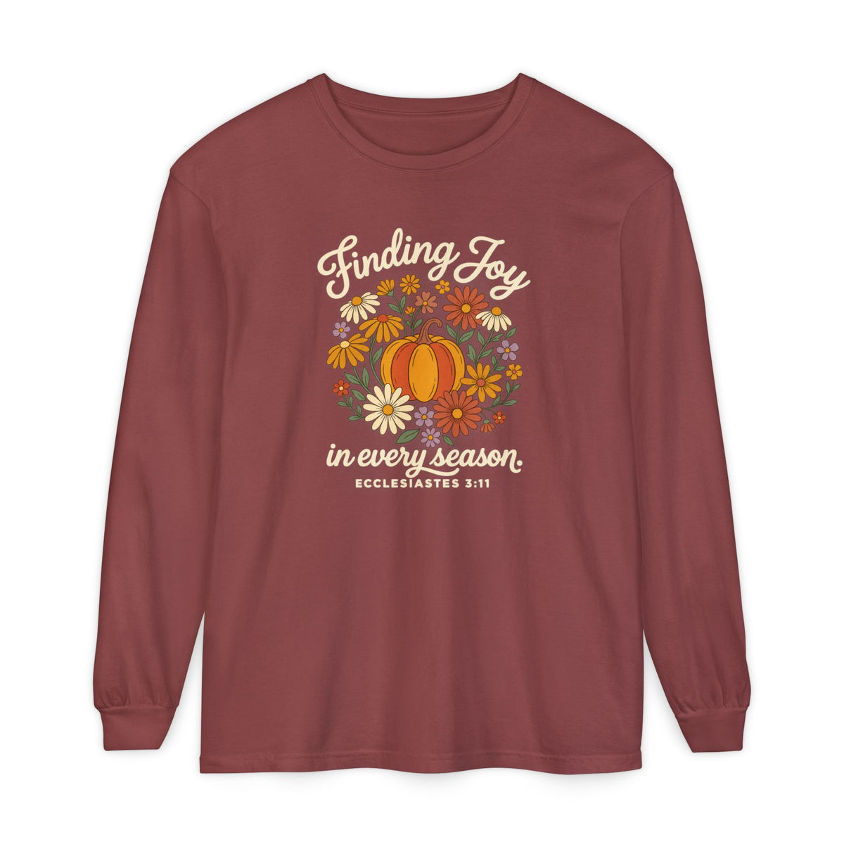 Finding Joy in Every Season Comfort Colors Long Sleeve Tee