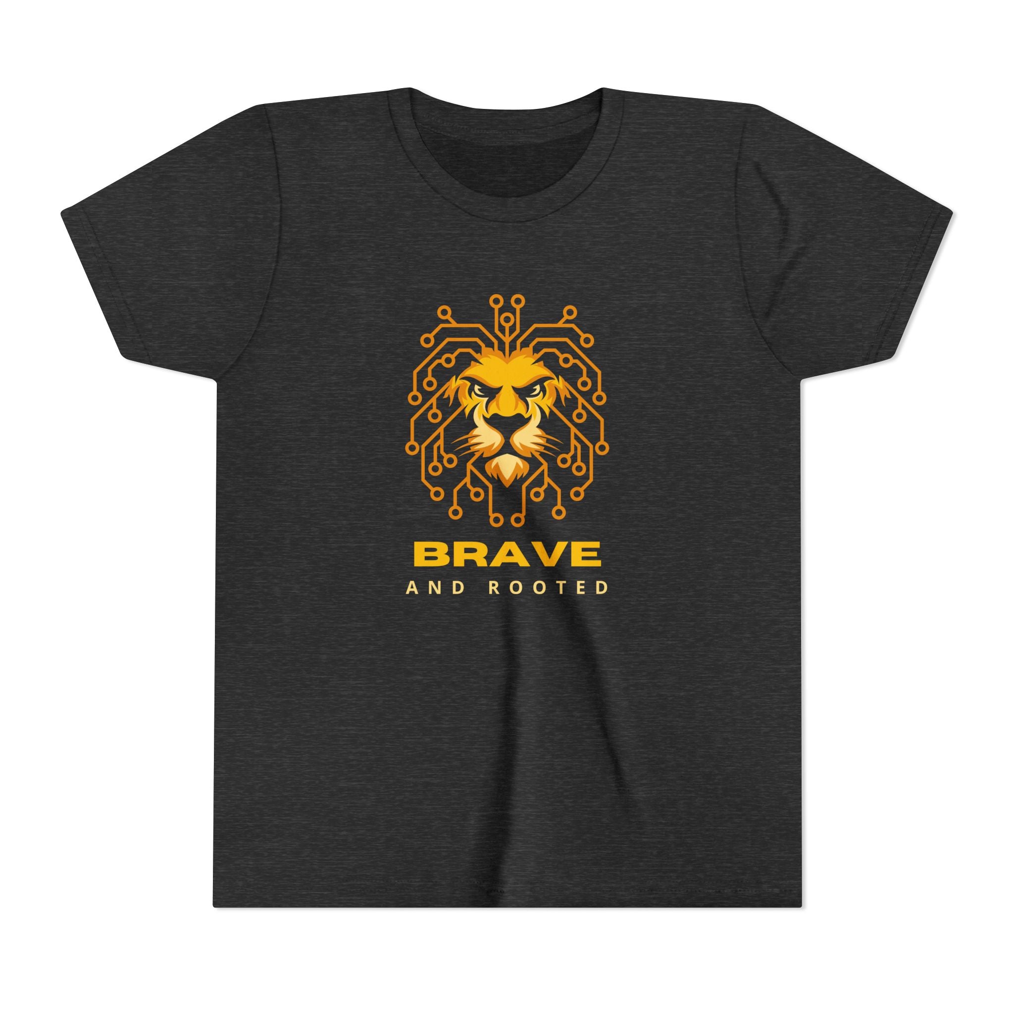 Youth Tee — Brave & Rooted Geometric Lion Shirt
