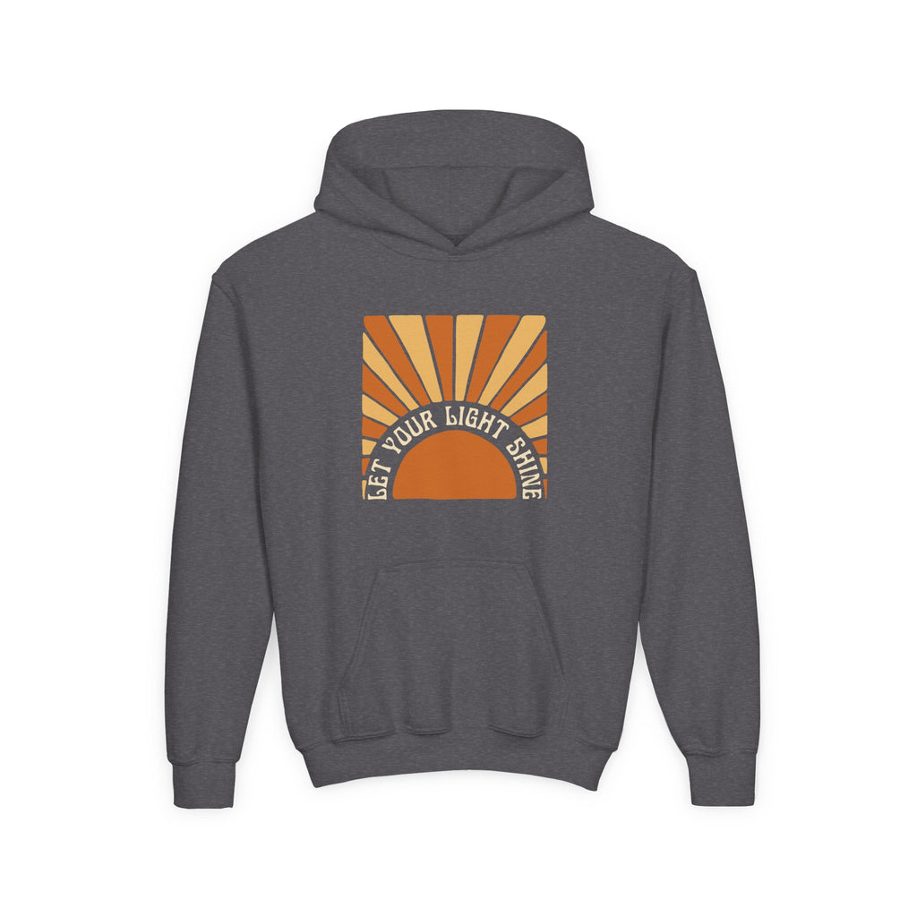Youth Hoodie - "Let Your Light Shine" Retro Sun Graphic