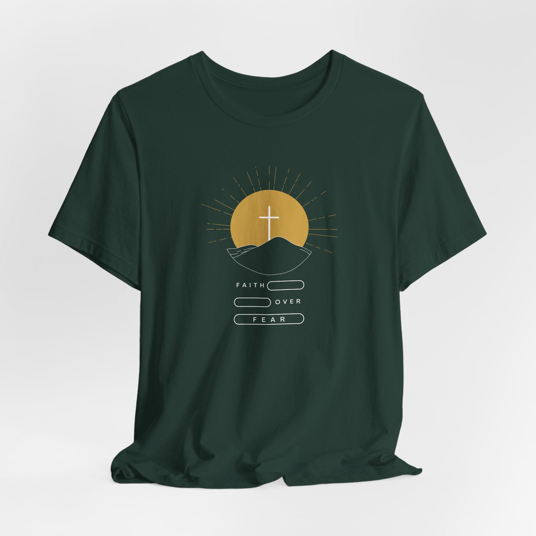 Faith Over Fear Mountain Sunrise T-shirt