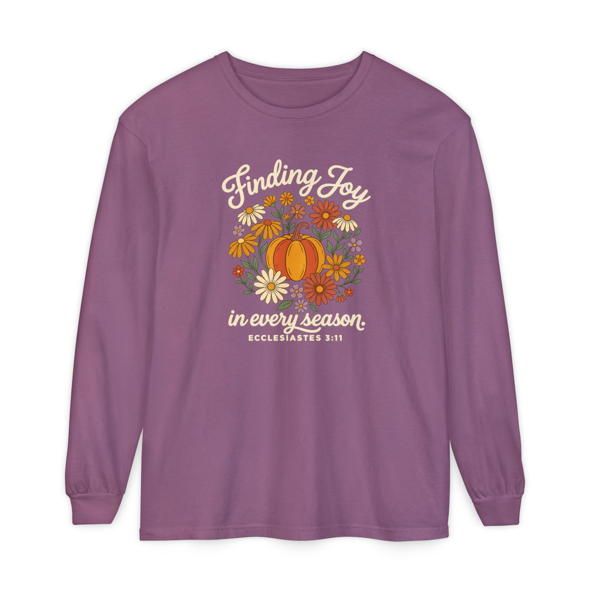 Finding Joy in Every Season Comfort Colors Long Sleeve Tee
