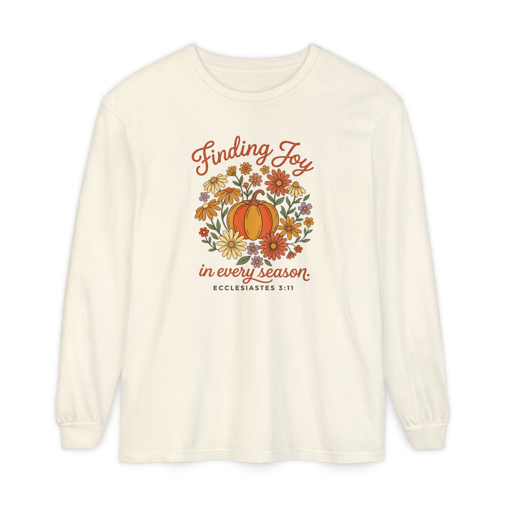 Finding Joy in Every Season Comfort Colors Long Sleeve Tee