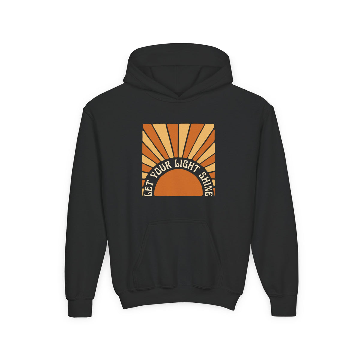 Youth Hoodie - "Let Your Light Shine" Retro Sun Graphic