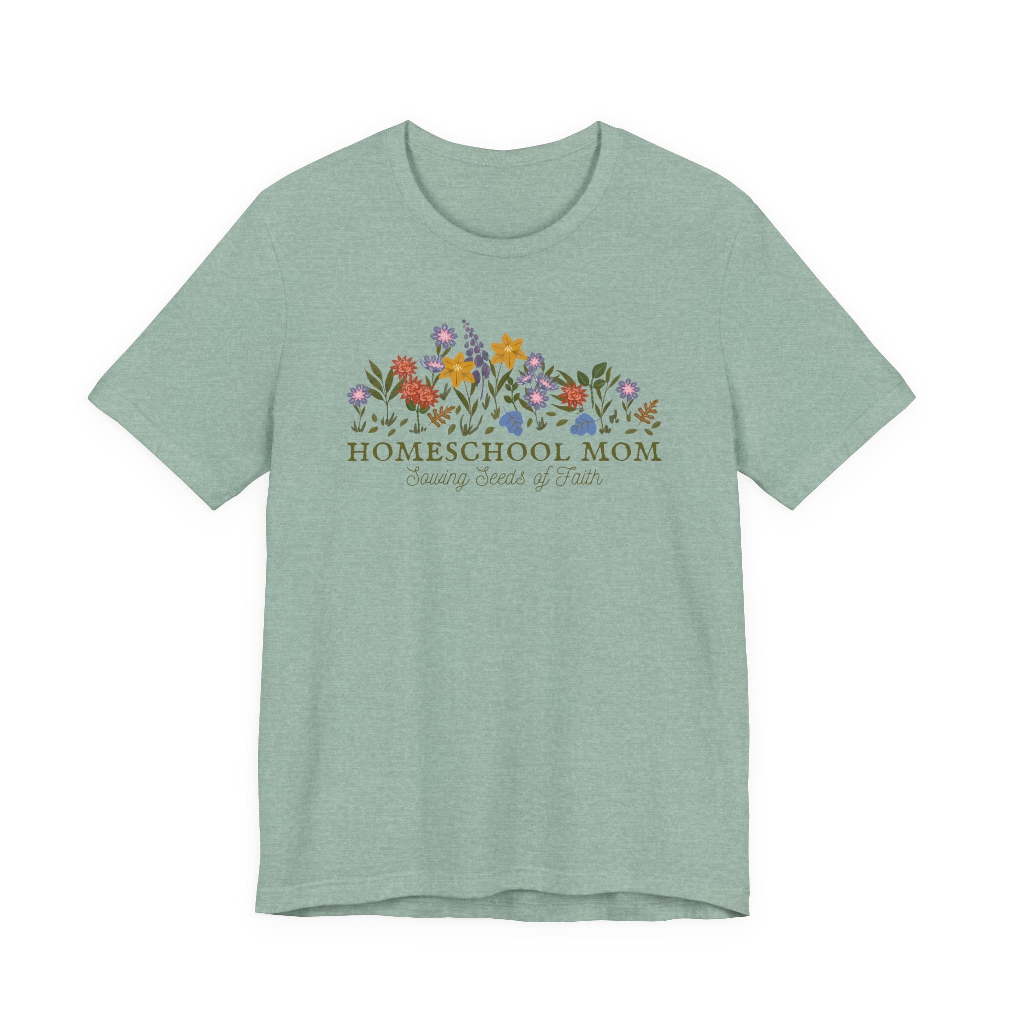 Homeschool Mom Floral Tee - Sowing Seeds of Faith