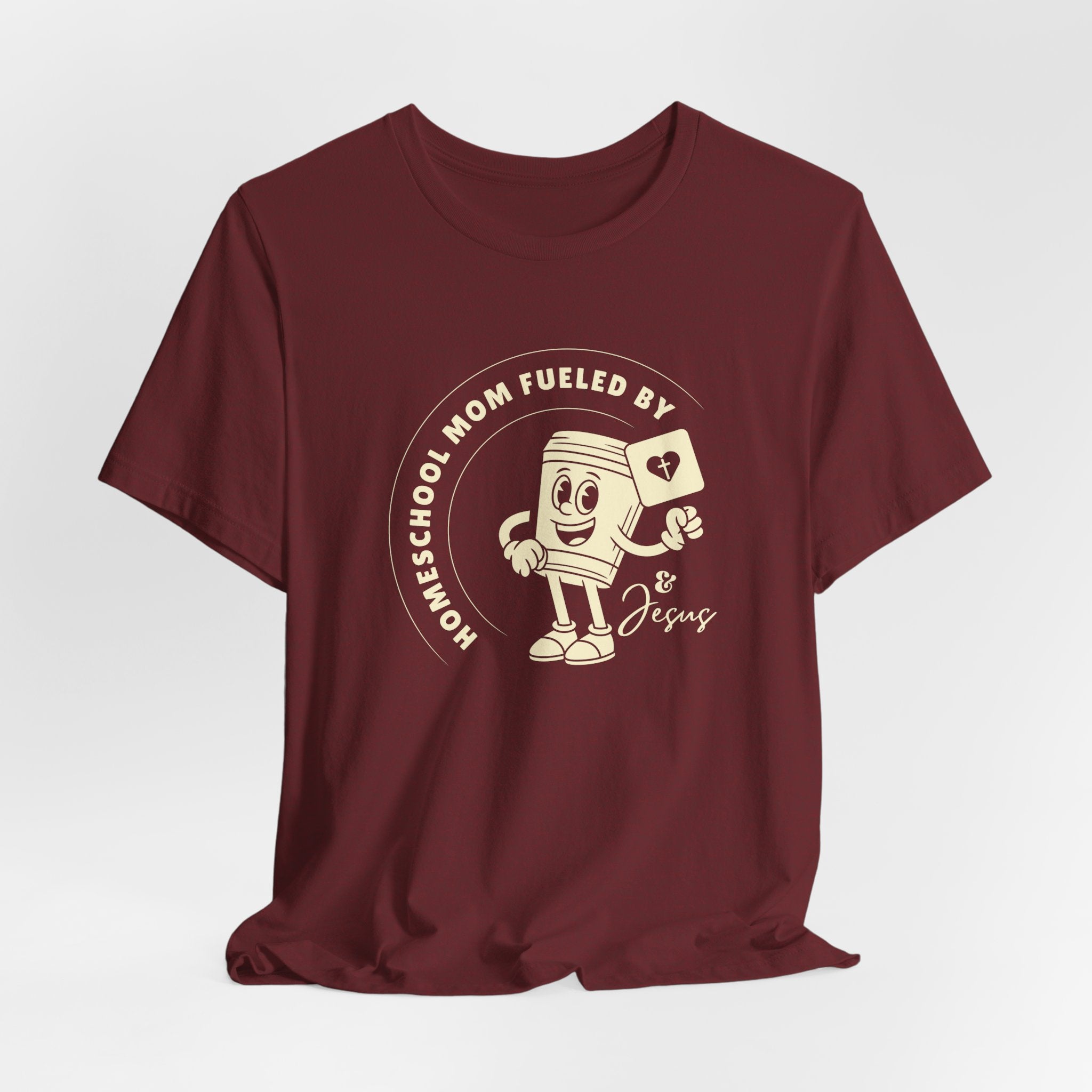 Homeschool Mom: Fueled by coffee (cup) and Jesus T-shirt