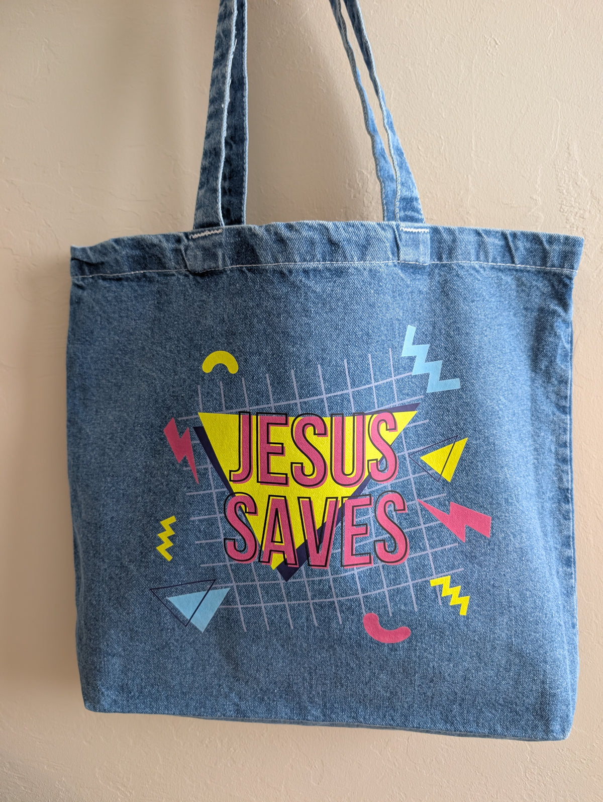 Jesus Saves - Jean Tote Bag