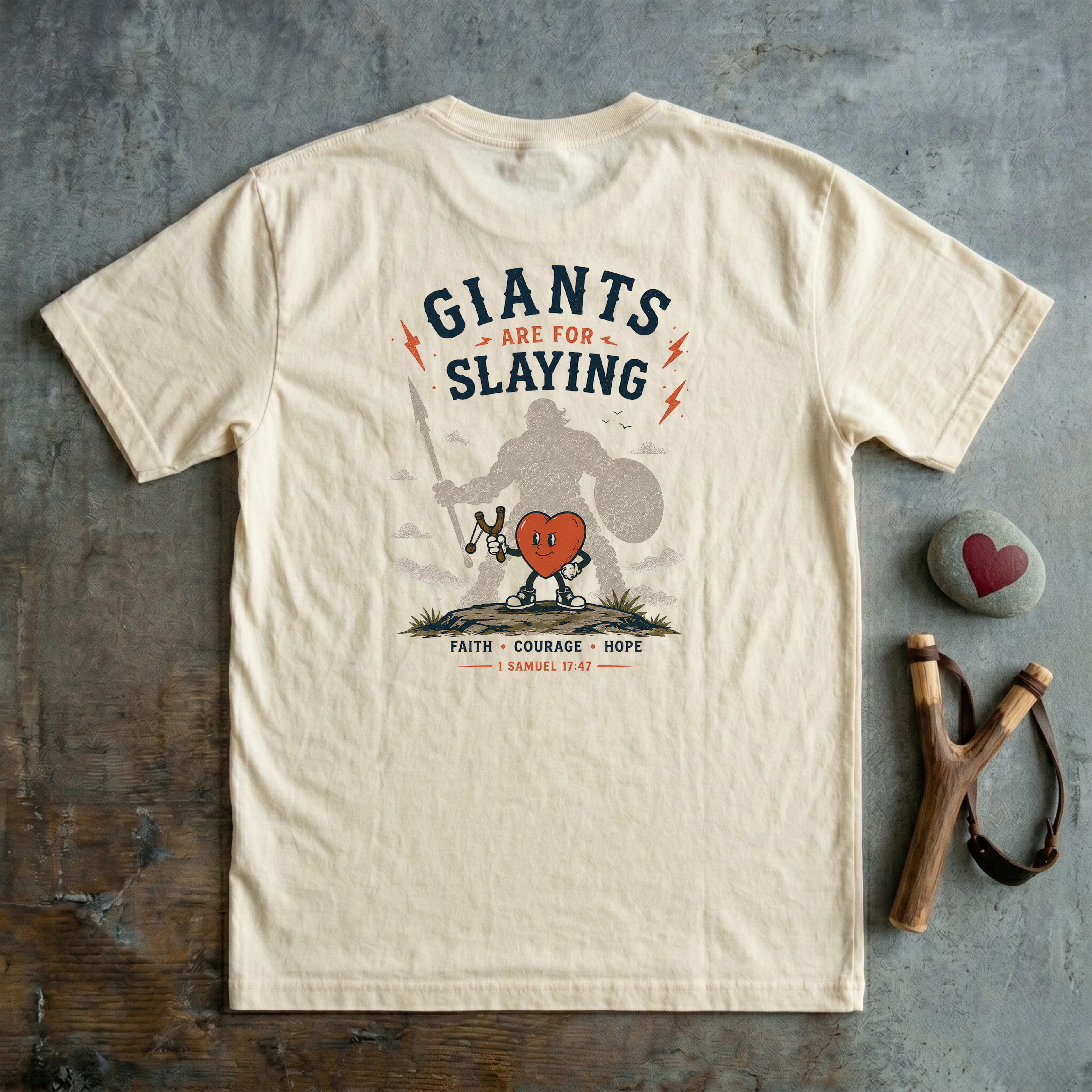 Youth Tee — "Super Sammy Heart Club" Giants Are For Slaying 1 Samuel 17:47